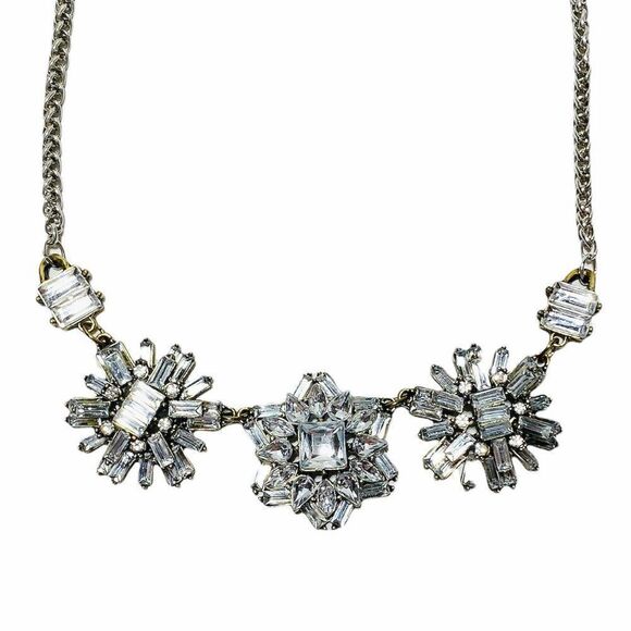 CHUNKY Crystal Snowflake Necklace - Picture 1 of 4